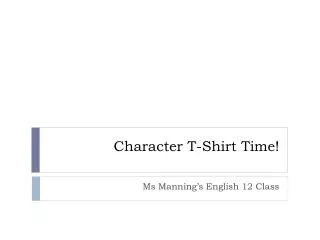 Character T-Shirt Time!
