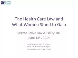 The Health Care Law and What Women Stand to Gain