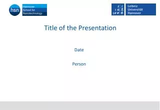 Title of the P resentation