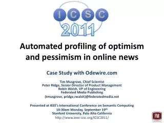 Automated profiling of optimism and pessimism in online news