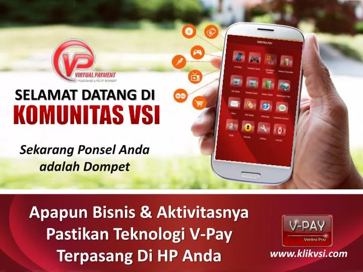 apapun bisnis aktivitasnya pastikan teknologi v pay terpasang di hp anda