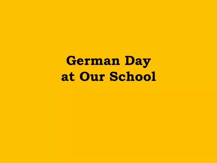 german day at our school
