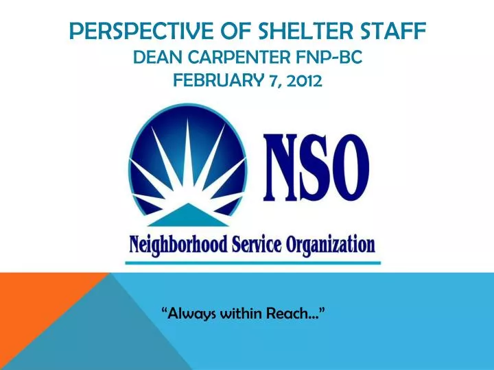 perspective of shelter staff dean carpenter fnp bc february 7 2012