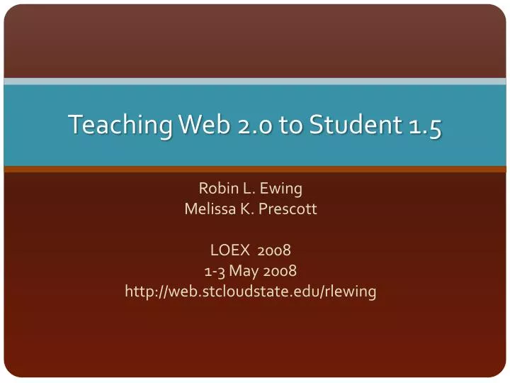 teaching web 2 0 to student 1 5