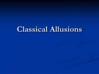 classical allusions