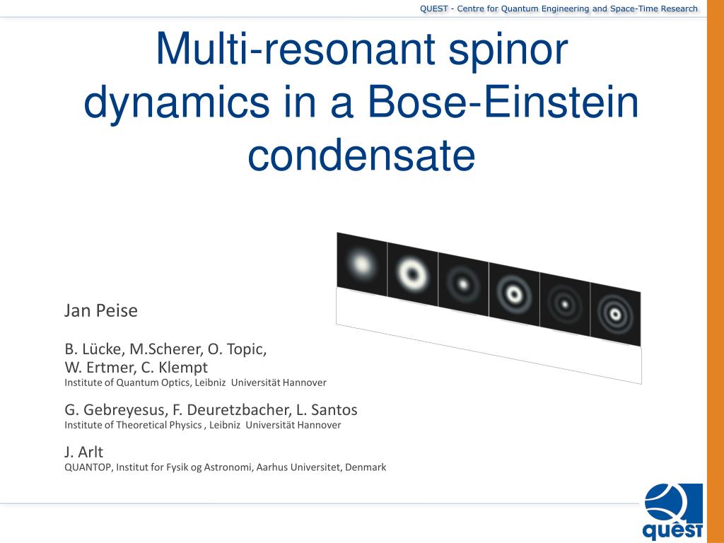PPT - Multi-resonant spinor dynamics in a Bose-Einstein condensate ...