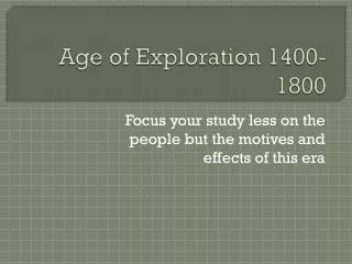 Age of Exploration 1400-1800