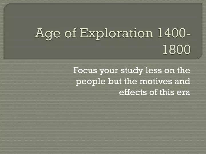 age of exploration 1400 1800