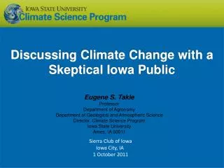 Discussing Climate Change with a Skeptical Iowa Public