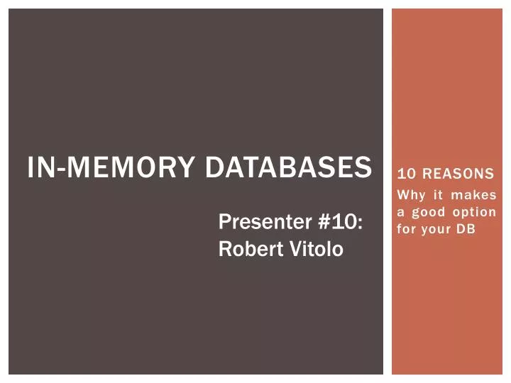 in memory databases