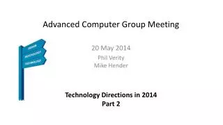 Advanced Computer Group Meeting