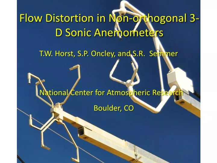 flow d istortion in n on orthogonal 3 d sonic anemometers
