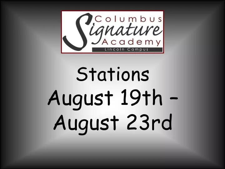 stations august 19th august 23rd