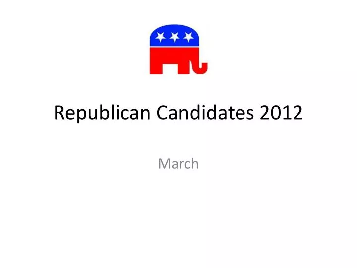 republican candidates 2012
