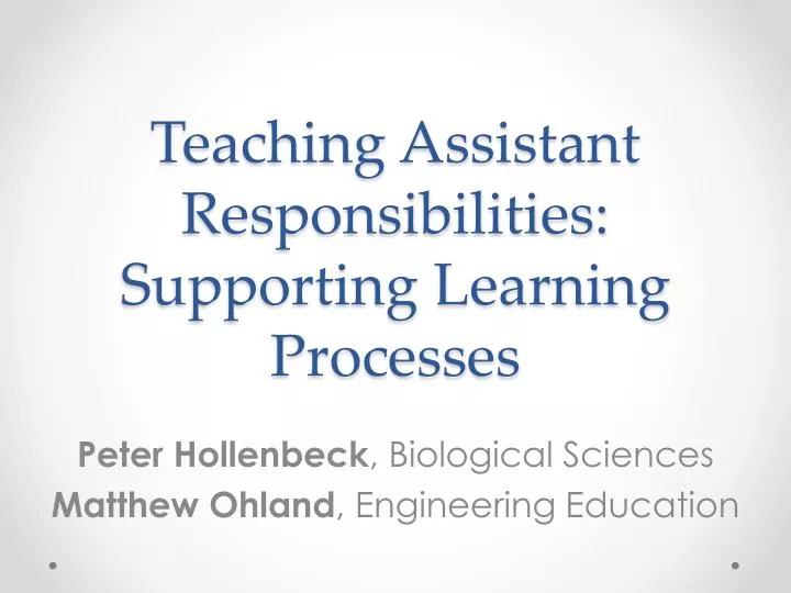 teaching assistant responsibilities supporting learning processes