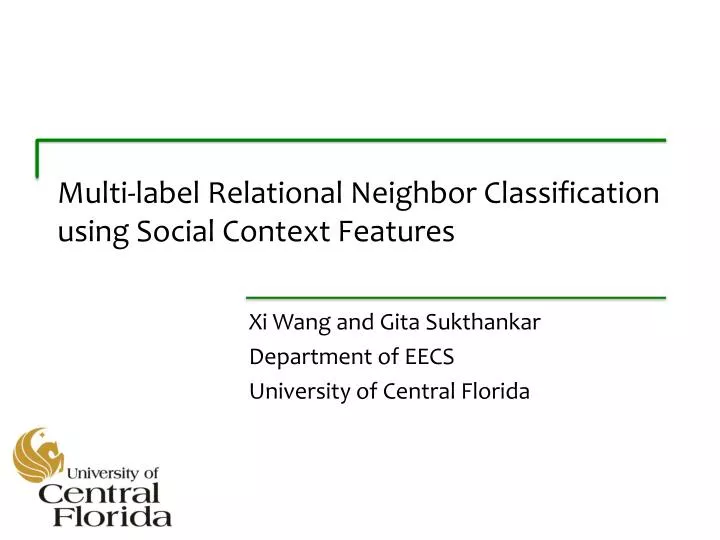 multi label relational neighbor classification using social context features