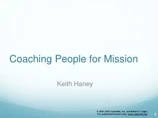 Coaching People for Mission