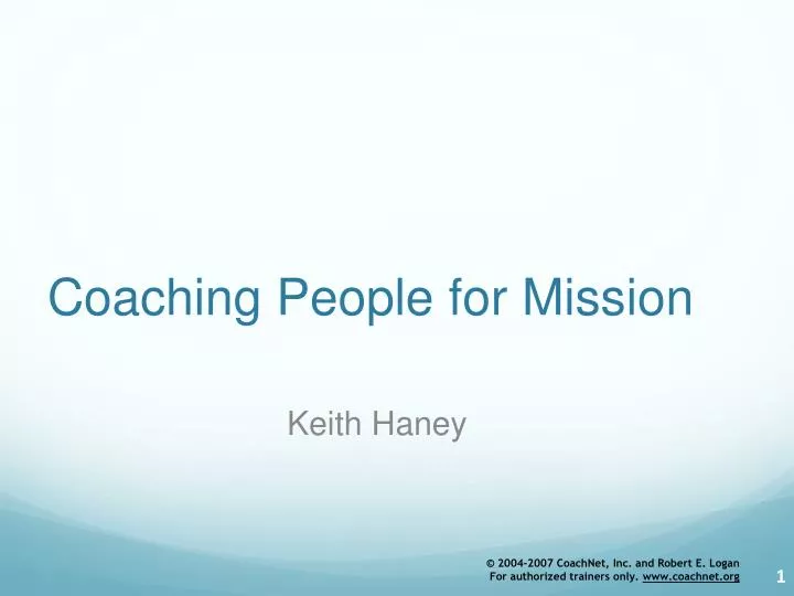 coaching people for mission