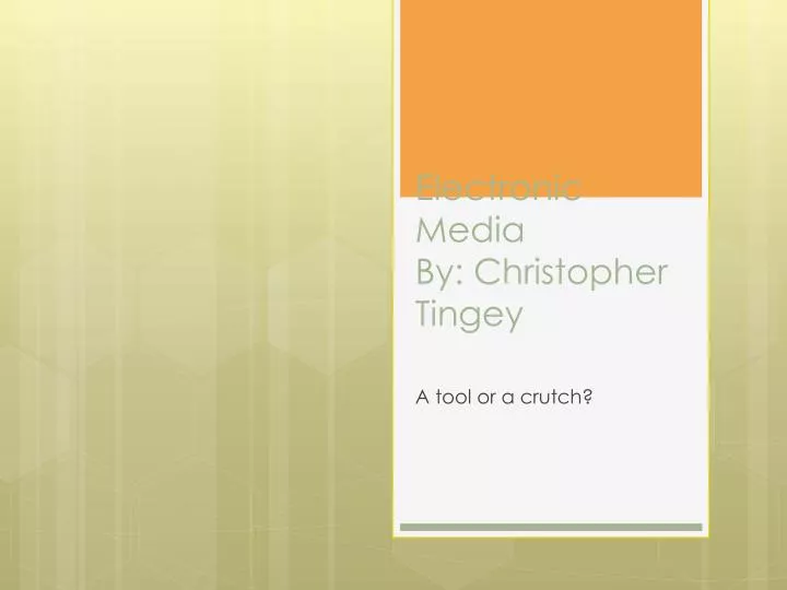 electronic media by christopher tingey