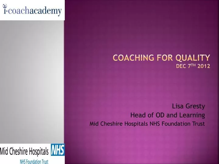 coaching for quality dec 7 th 2012