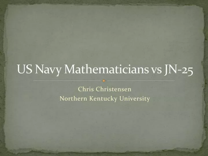 us navy mathematicians vs jn 25
