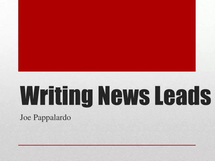 writing news leads