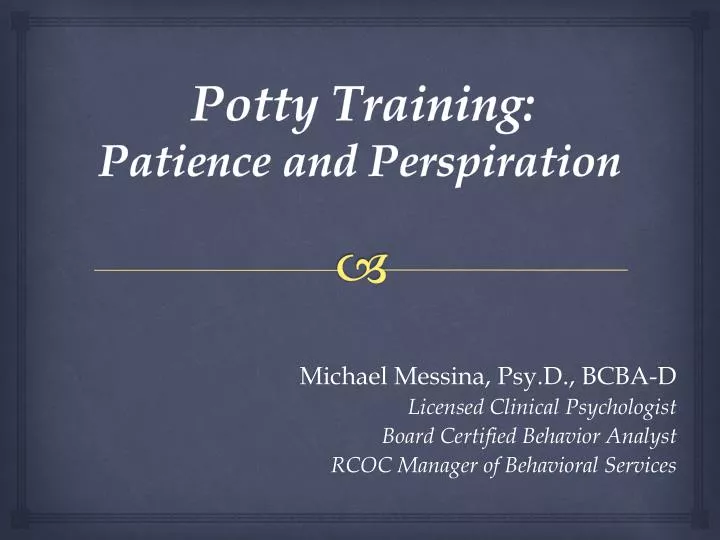 potty training patience and perspiration