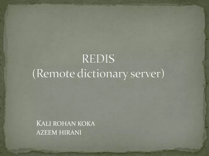 redis remote dictionary server