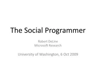 The Social Programmer