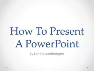 How To Present A PowerPoint