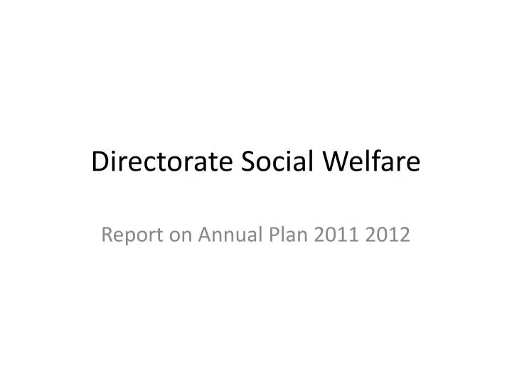directorate social welfare