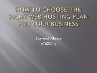 How To Choose The Right Web Hosting Plan For Your Business