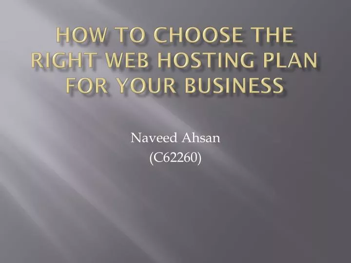 how to choose the right web hosting plan for your business