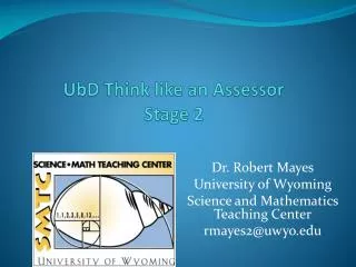 UbD Think like an Assessor Stage 2