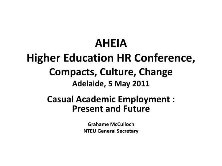 aheia higher education hr conference compacts culture change adelaide 5 may 2011