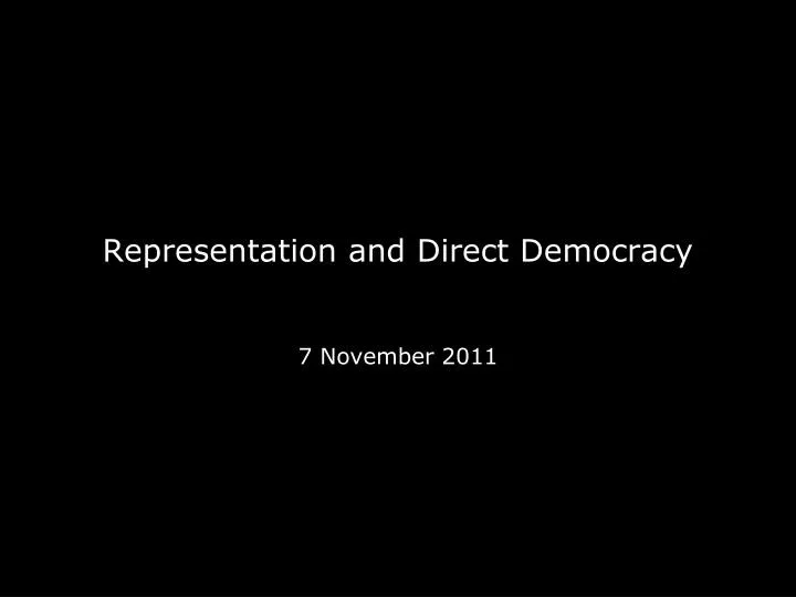 representation and direct democracy