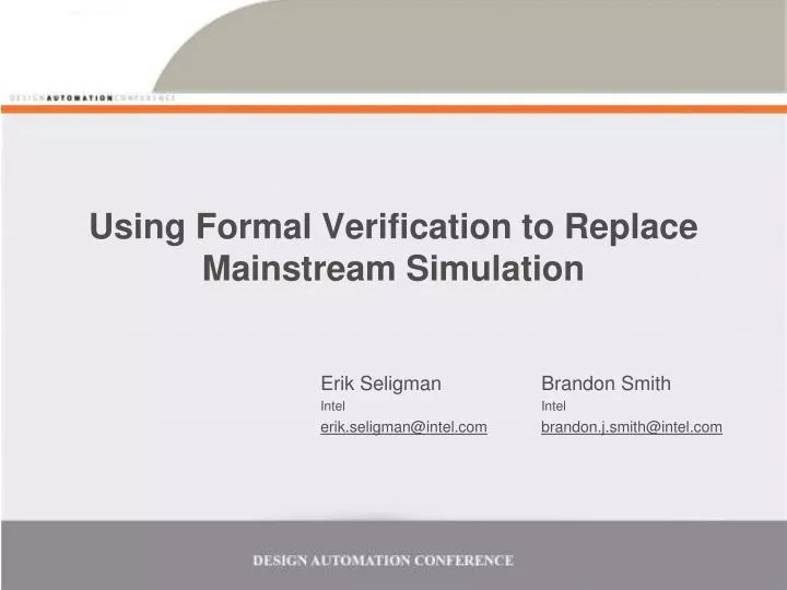 using formal verification to replace mainstream simulation