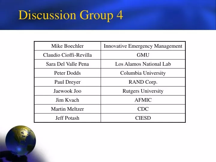 discussion group 4