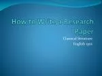 How to Write a Research Paper - slide 1