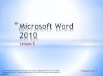 Mastering Spelling and Grammar in Microsoft Word 2010: Lesson 5 Overview - slide 1
