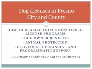 Dog Licenses in Fresno City and County