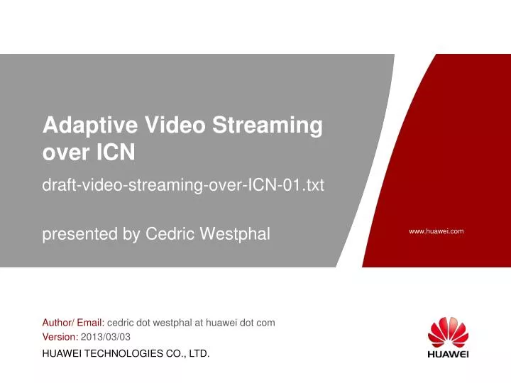 adaptive video streaming over icn