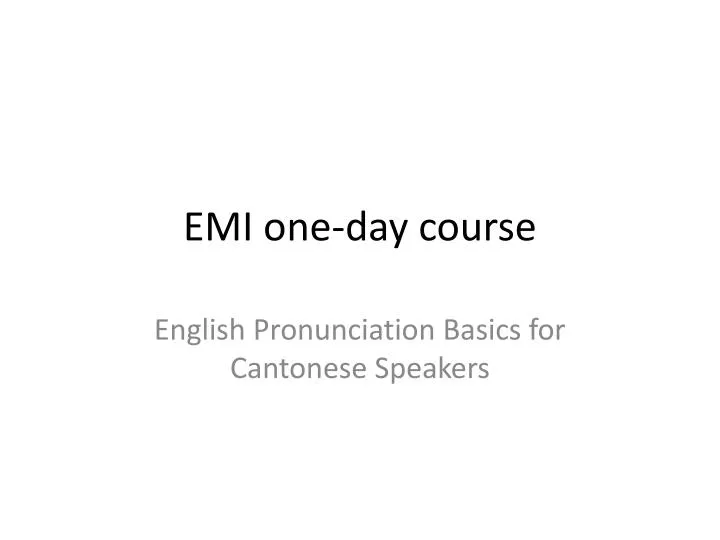 emi one day course