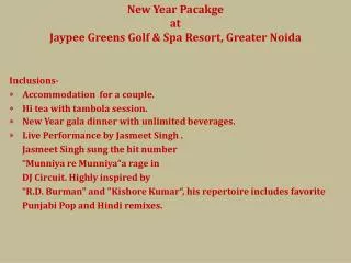 New Year Pacakge at Jaypee Greens Golf &amp; Spa Resort, Greater Noida