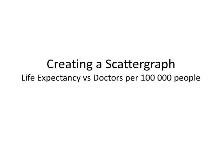 creating a scattergraph life expectancy vs doctors per 100 000 people