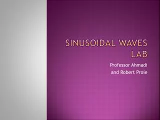 Sinusoidal Waves Lab