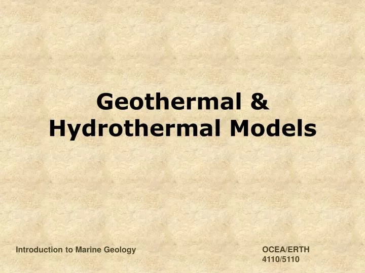 geothermal hydrothermal models