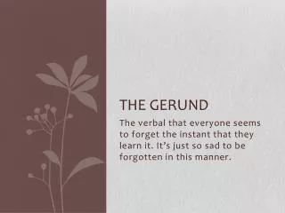 The Gerund