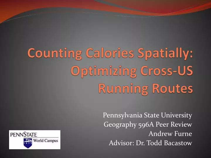 counting calories spatially optimizing cross us running routes