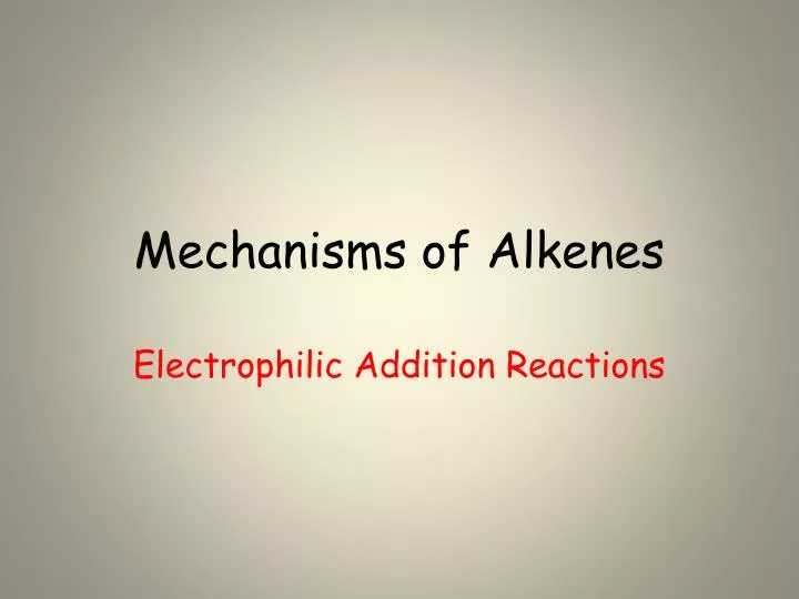 mechanisms of alkenes